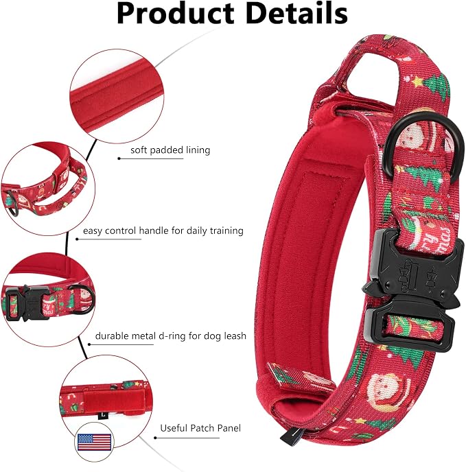 DAGANXI Tactical Dog Collar, Adjustable Military Training Nylon Dog Collar - Image 3