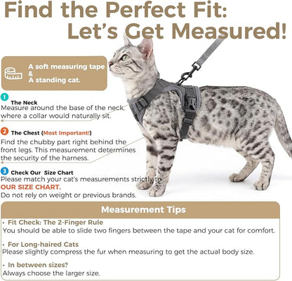 Cat Harness and Leash Set Escape Proof Tactical Extra Large Kitten Harness - Image 2