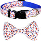 4th of July Dog Collar and Bow Tie Set Adjustable Pet Collar by PohshidoPet