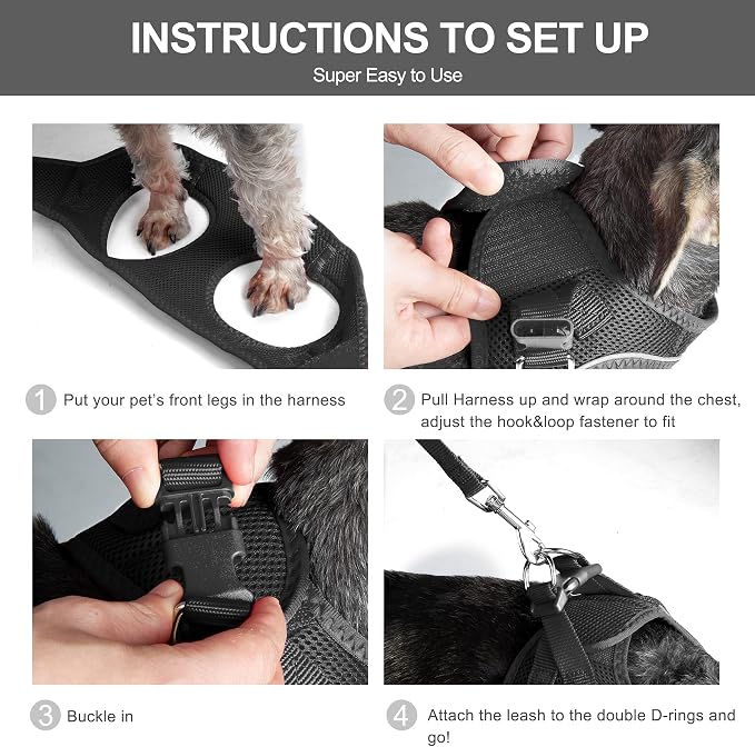 Fida Comfy Dog Harness with Leash, Soft Puppy Vest Escape Proof, Breathable - Image 5