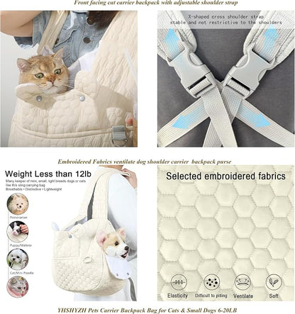 Dog Backpack Carrier for Small Dogs, Cat Carrier Sling, Front Facing Pets Chest - Image 8