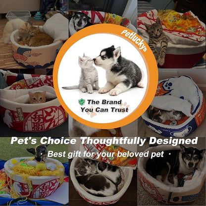 寵幸 Ramen Noodle Dog & Cat Bed, Keep Warm and Super Soft Creative Pet Nest - Image 2
