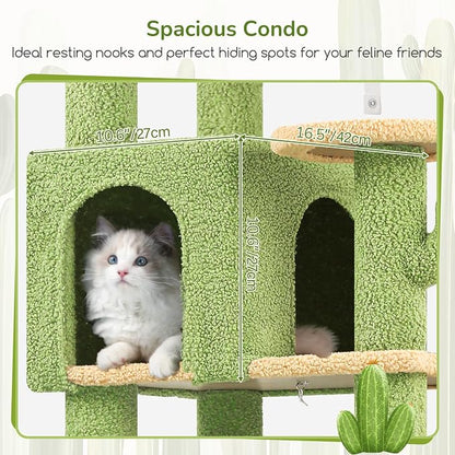 Globlazer Extra Large Platform Cactus Cat Tree, 65in Sturdy Cat Tree - Image 4