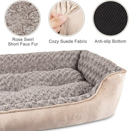 JOEJOY Rectangle Dog Bed for Large Medium Small Dogs Machine Washable Sleeping - Image 3