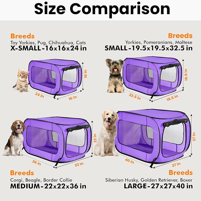 Beatrice Home Fashions Portable, Collapsible, Pop Up Kennel Travel Cat and Dog - Image 5