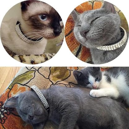 CHUKCHI Soft Velvet Safe Cat Adjustable Collar Bling Diamante - Image 7