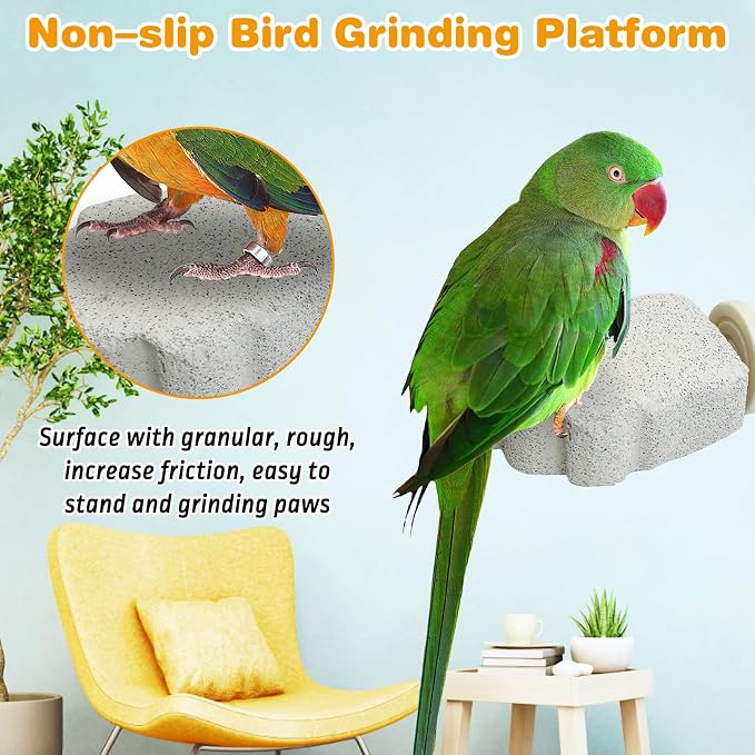 PINVNBY 8 PCS Bird Perches Calcium Parrot Perch Stand Bird Beak Grinding Stone - Image 4