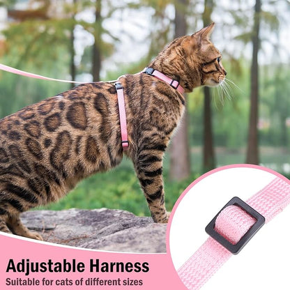 PUPTECK Adjustable Cat Harness and Leash Set Escape Proof Kitten Strap Collar - Image 6