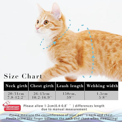 Cat Harness and Leash Set, Adjustable Kitten Harness Escape Proof Cats Harness - Image 6