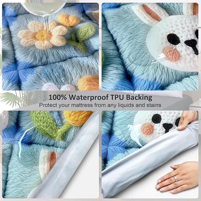 Waterproof Mattress Protector King, Fitted Sheet Style Breathable Mattress Cover - Image 2