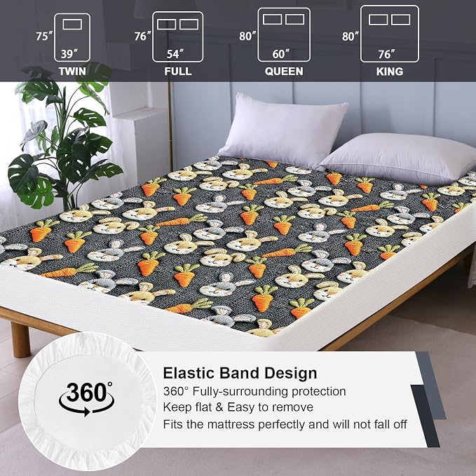 Waterproof Mattress Protector Full, Fitted Sheet Style Breathable Mattress Cover - Image 5