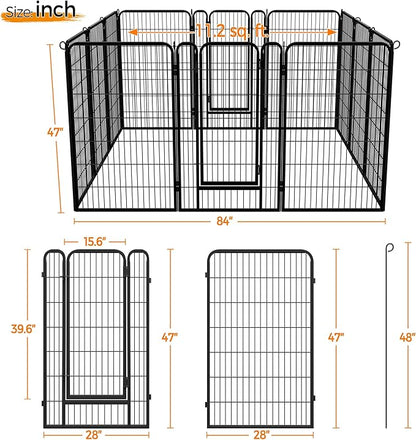 Yaheetech Dog Playpen Outdoor, 47 inch 12 Panels Dog Pen Indoor Heavy Duty - Image 7