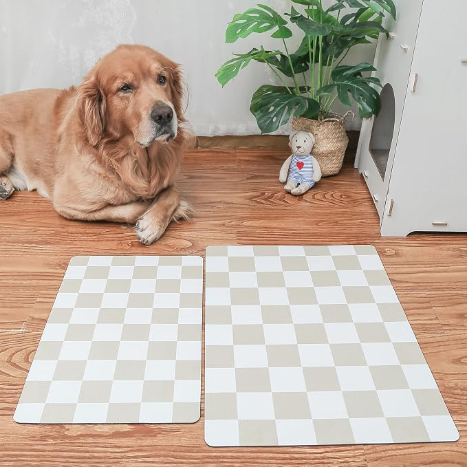 Ralxion Checkered Dog Feeding Mat, Absorbent Mats - Image 3