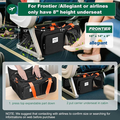 17x13x8 Frontier Allegiant Breeze Airlines Approved top Expandable pet Carrier - Image 2