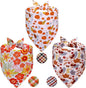 Fall Dog Bandanas Large 3PCS, 6 Pattern Thanksgiving Scarf by Unknown