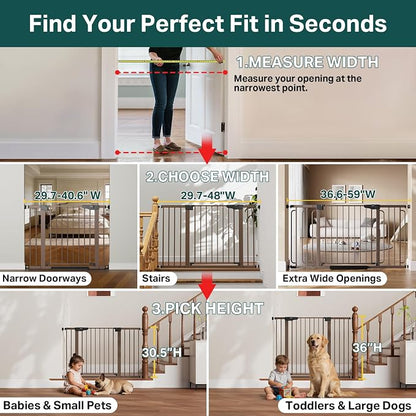 Cumbor 29.7-48" Baby Gate for Stairs, Mom's Choice Awards Winner-Dog Gate for - Image 3