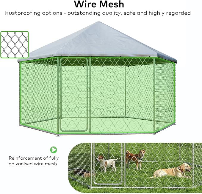 6.8x6.8 FT Large Outdoor Dog Kennel Outside - Image 3