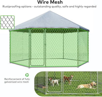 6.8x6.8 FT Large Outdoor Dog Kennel Outside - Image 3