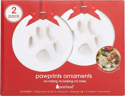 Pearhead Pawprints 2-Pack Christmas Ornament, DIY No Mess Pet Paw Print Holiday - Image 13