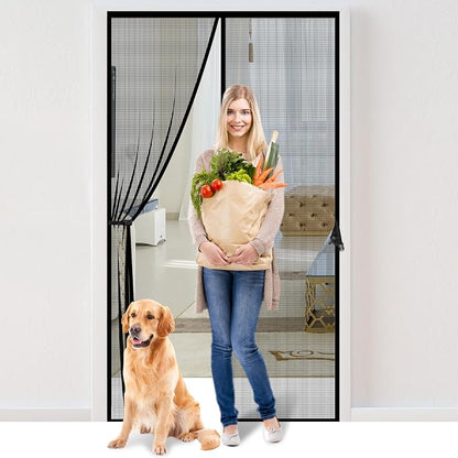 Fiberglass Magnetic Screen Door Fit Door Size 30 x 80 in- Heavy Duty Fiberglass by Iduontis