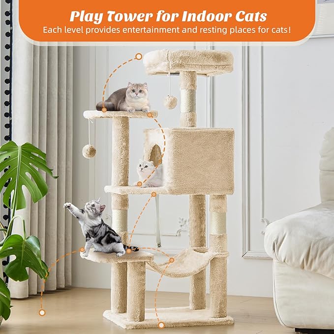 DUMOS Small 44 Inch Cat Tree Tower, Cat Climbing Tower - Image 5