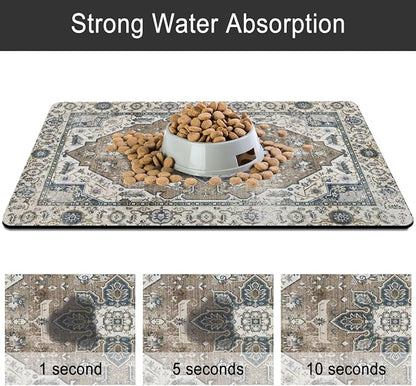 2 Pack Dog Food Mats for Floors, Absorbent and Quick-Drying Pet Cat Food Mat - Image 5