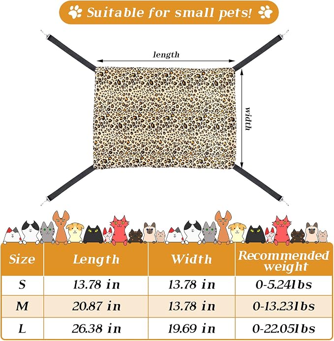 Jetec 2 Pieces Reversible Cat Hanging Hammock Soft Breathable Pet Cage Hammock - Image 3