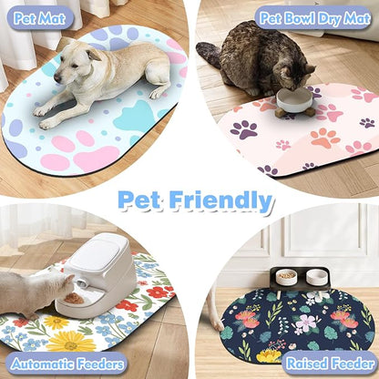 Dog Feeding Mat 24''x16'', Absorbent Pet Food Mat, No Stains Quick Dry Pet - Image 6