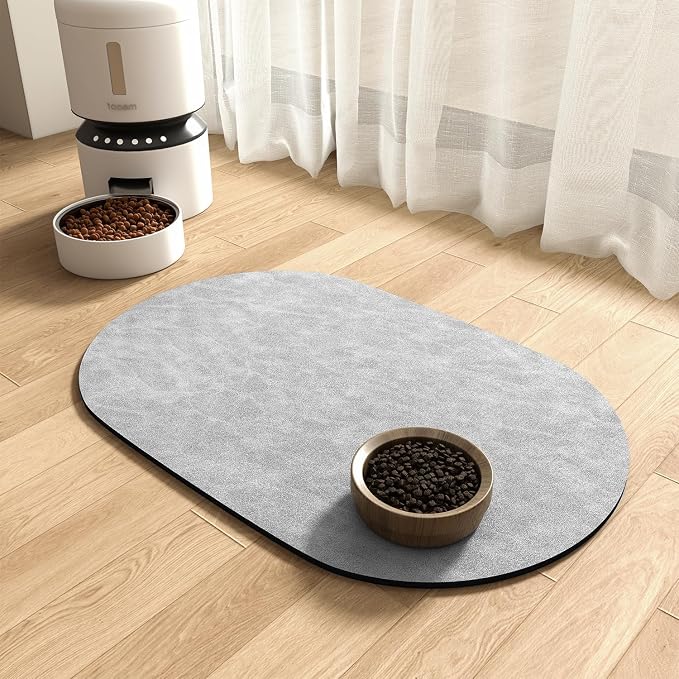 Absorbent Dog Food Mat-Dog Mat for Food and Water Bowl, Quick Dry Pet Food Mat by MontVoo