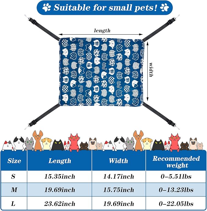 Jetec 2 Pack Cat Hammock for Cage, Catio Accessories Reversible Soft Cats Bed - Image 3