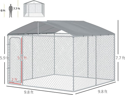 PawHut Outdoor Dog Kennel, Heavy Duty Dog Run Outdoor Fence - Image 7