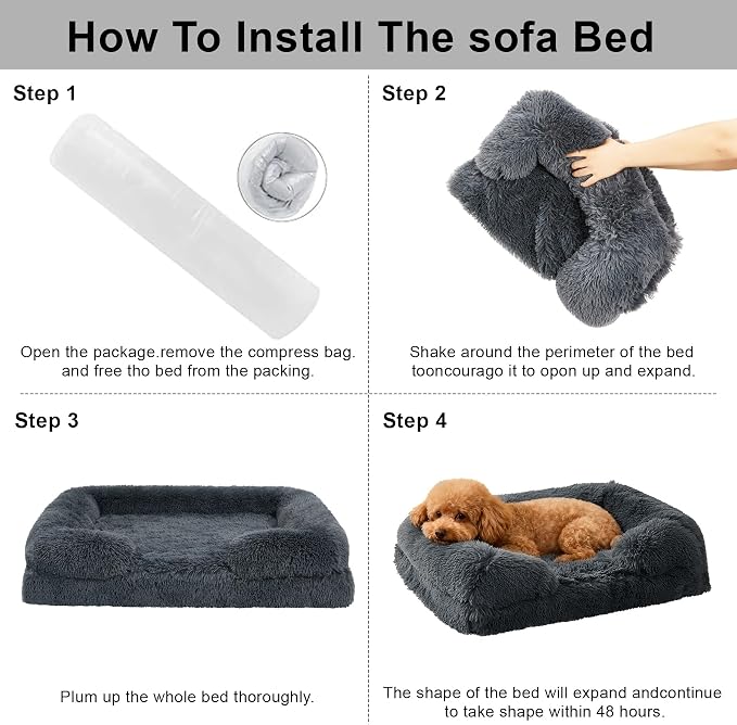 Orthopedic Dog Bed for Cat and Small Dogs of Comfortable Memory Foam Pet Bed - Image 5
