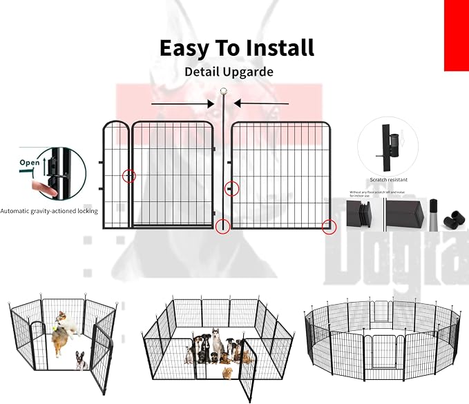 Puppy Playpen Indoor/Outdoor, 2 Add-On Panels Dog Pen Play Pen - Image 6