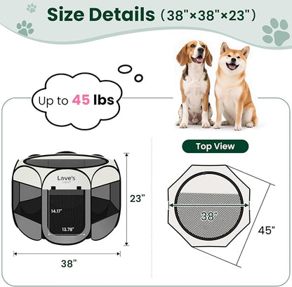Love's cabin Pet Puppy Dog Playpen, Large Dog Tent Crates Cage Indoor/Outdoor - Image 3