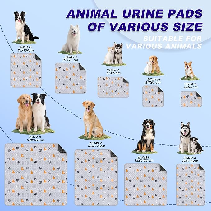 Washable Pee Pads for Dogs, 1 Pack Absorbent Reusable Training Dog Pads Pet - Image 7