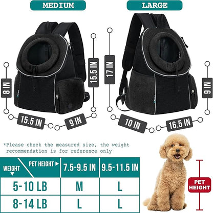PetAmi Dog Front Carrier Backpack, Ventilated Adjustable Dog Pet Cat Chest - Image 3