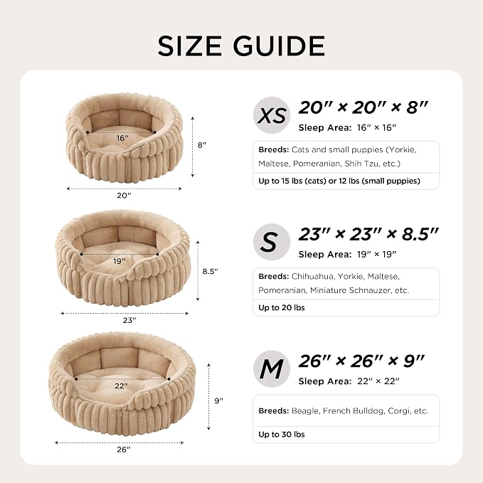 Bedsure ComfyFleece™ Small Cat Bed, Washable Round Cute Pet Beds - Image 6