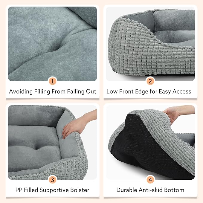 MIXJOY Dog Beds for Medium Dogs Washable, Rectangle Pet Bed Medium Size Dog - Image 4