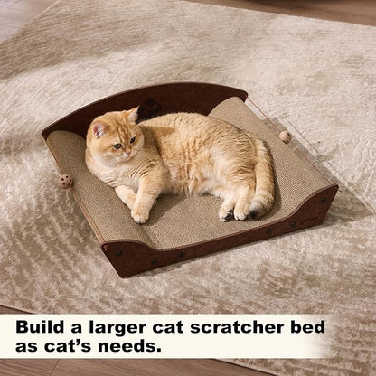 2 Pack 26'' Cardboard Cat Scratcher Bed - Image 2
