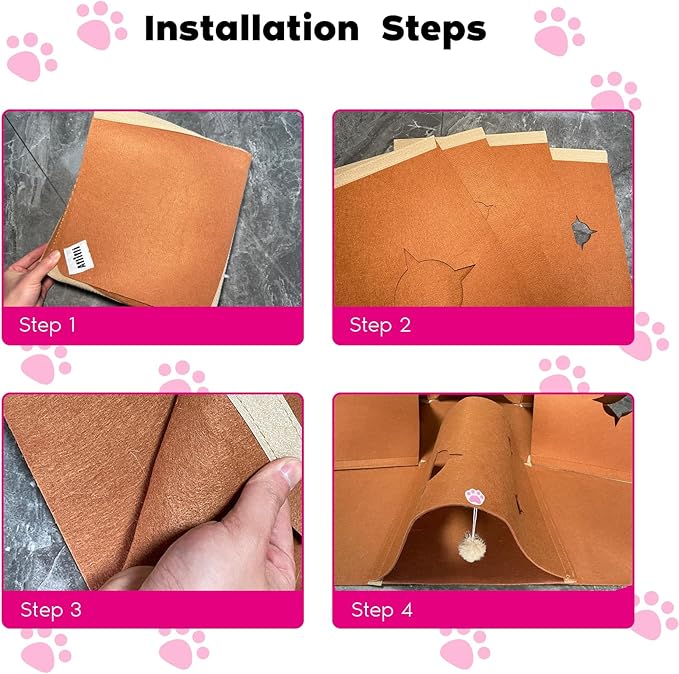 Interactive Cat Tunnel Mat for Indoor Cats, 4-Way Felt Cat Cave - Image 5
