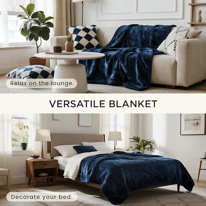 gogobunny Waterproof Bed Blanket, Reversible Sherpa Fleece Throw Blanket - Image 3