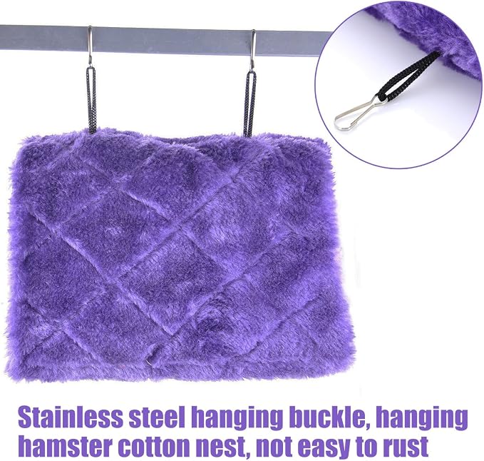 MOACC Winter Warm Bird Nest House Shed Hut Hanging Hammock Finch Cage Plush - Image 3