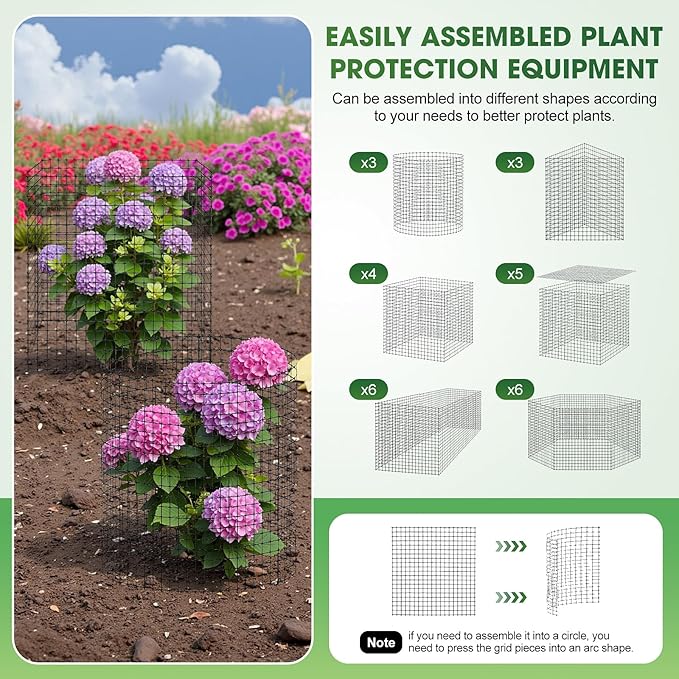 9 PCS Plant Protectors from Animals, 12x12 Inch Heavy Duty Metal Plant Cages - Image 3
