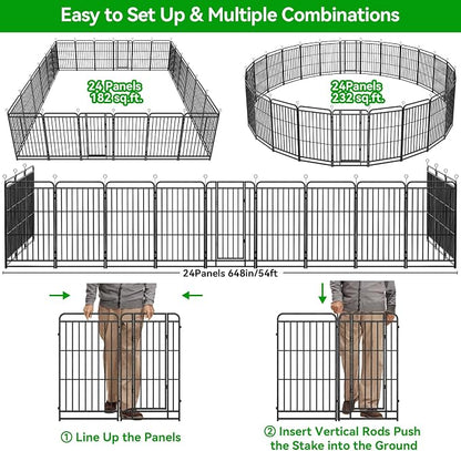 Heavy Duty Dog Playpen: 24 Steel Panels 40" Height, Square Steel Pipe - Image 8