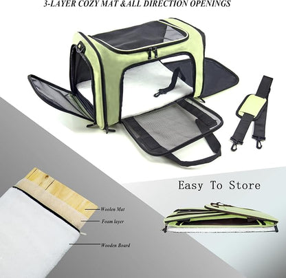 Soft Sided Carrier for Small Medium Cats Dogs, Removable Pad Collapsible Travel - Image 5