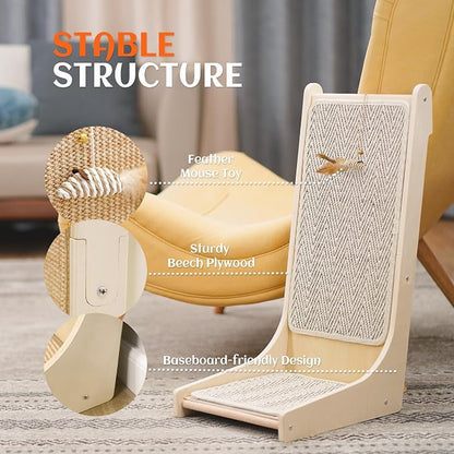 PETKARAY 105° Cat Scratcher, Sisal Kitty Scratch Pad, L Shape Scratching Board - Image 4