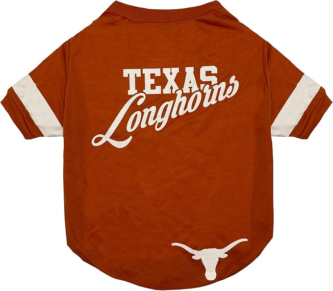 NCAA Texas Longhorns T-SHIRT for DOGS & CATS, Large. FOOTBALL/BASKETBALL DOG by PETSFIRST