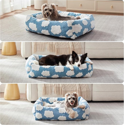 JOEJOY Cute Dog Bed Medium Size Dog, Rectangle Soft Furry Dog Beds - Image 6