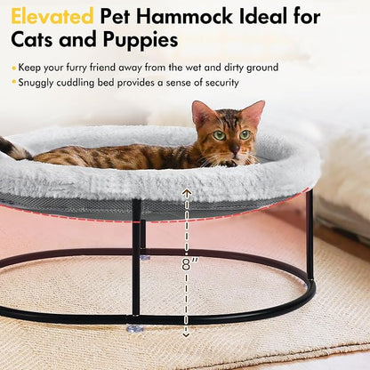 Elevated Cat Hammock Bed for Indoor Cats, Fluffy Warm Cuddle Cats Bed - Image 5