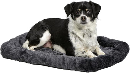 MidWest Homes for Pets QuietTime Dog Bed – Gray Faux Fur Bolster, Ultra-Soft by MidWestHomesForPets